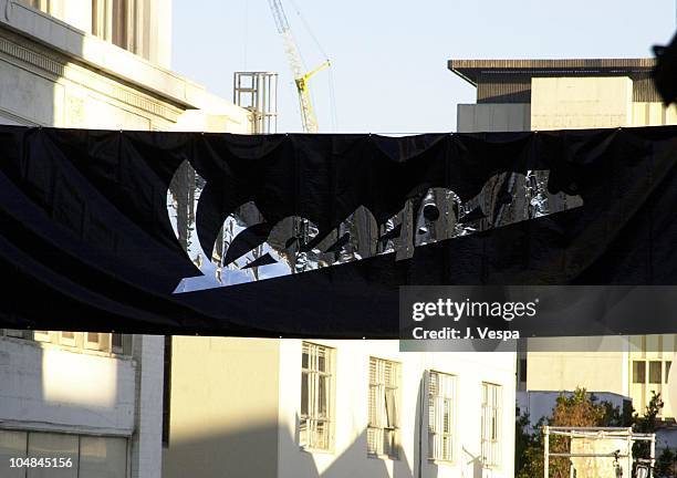 Vespa Banner during Vespa Fashion Party at Hollywood Blvd & Cosmo Street in Hollywood, California, United States.