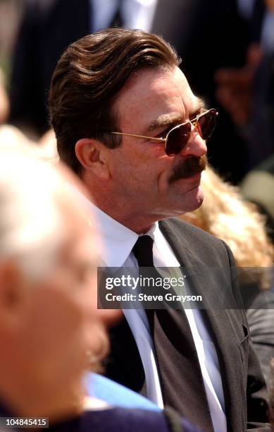 Tom Selleck during Funeral Services For Robert Urich at Saint Charles Borromeo Chruch in North Hollywood, California, United States.