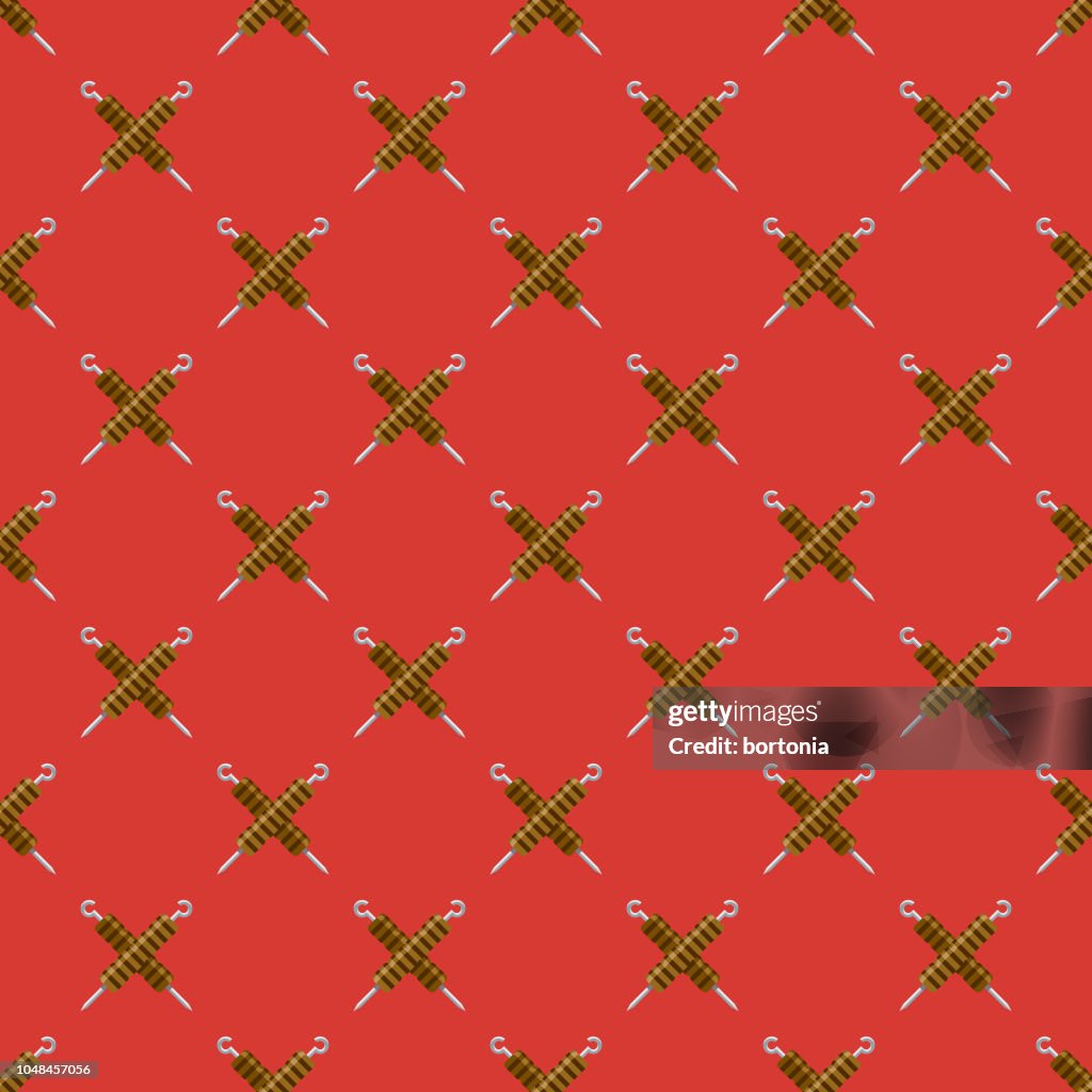 Greek Souvlaki Seamless Pattern