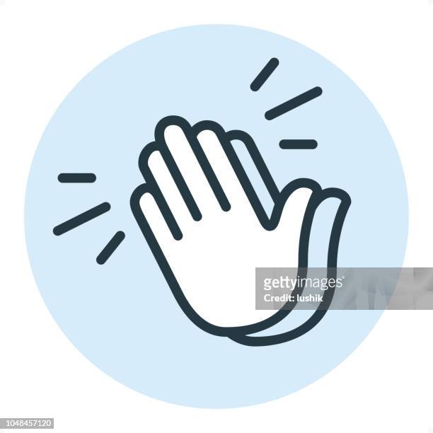 applause - pixel perfect single line icon - clapping stock illustrations