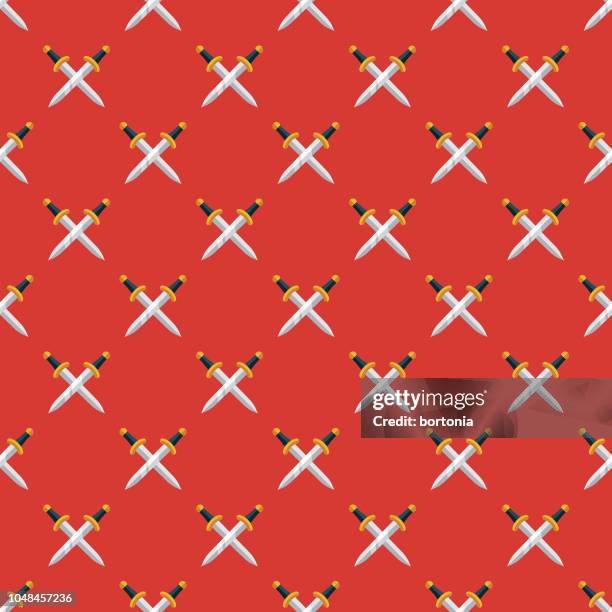 greek spartan swords seamless pattern - historical background stock illustrations