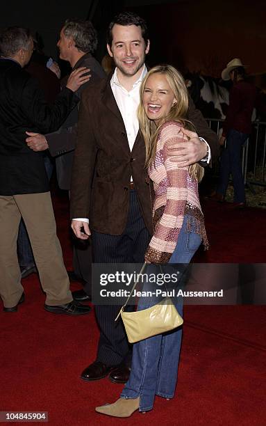 Matthew Broderick and Kristin Chenoweth during "Dreamkeeper" ABC All-Star Winter Party at Quixote Studios in Los Angeles, California, United States.