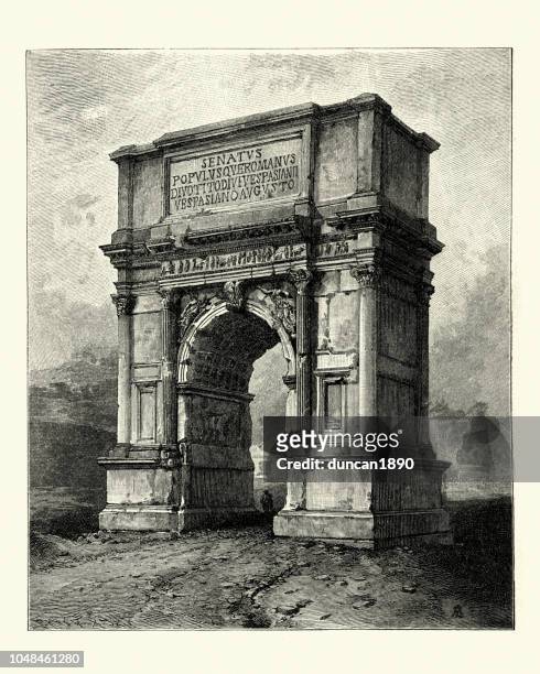 arch of titus, rome - arch of titus stock illustrations