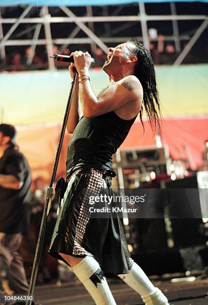 Jonathan Davis of Korn during Woodstock '99 in Saugerties, New York in Saugerties, New York, United States.