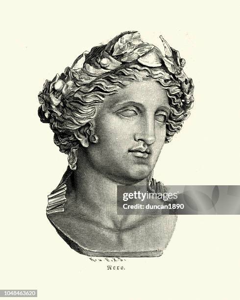 nero, roman emperor - statue stock illustrations