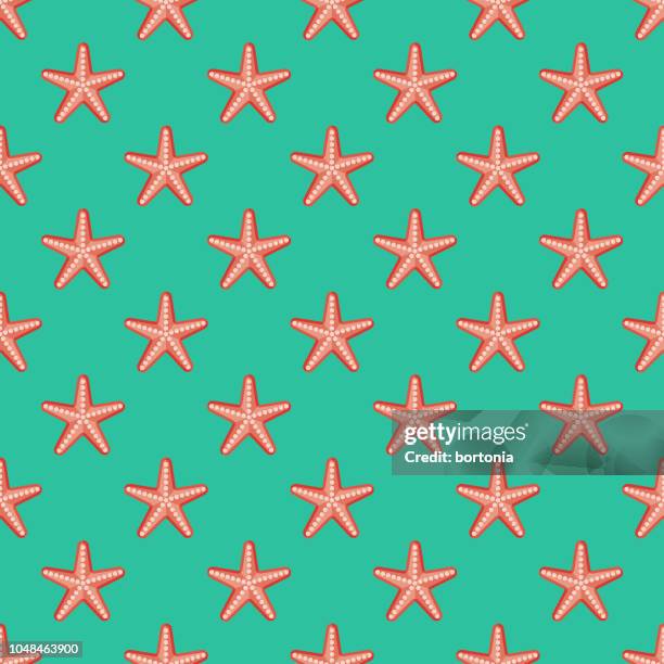 starfish summer seamless pattern - starfish stock illustrations