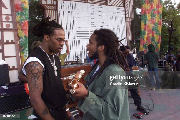 Busta Rhymes & Stephen Marley during One Love-The Bob Marley Tribute in Oracabessa Beach, Jamaica.