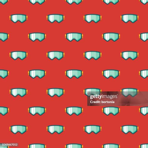 switzerland ski goggles seamless pattern - snowboarding stock illustrations