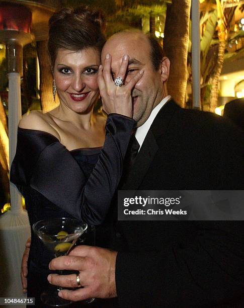 Nia Vardalos & husband Ian Gomez during HBO Golden Globes Party at Beverly Hilton in Beverly Hills, California, United States.