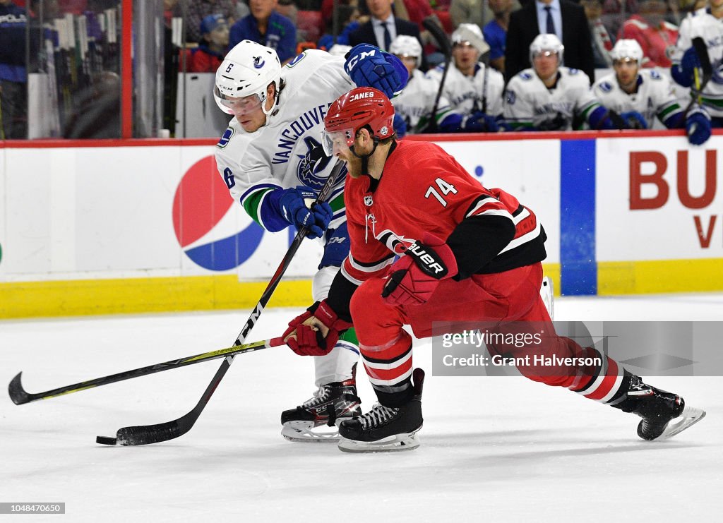 Vancouver Canucks v Carolina Hurricanes