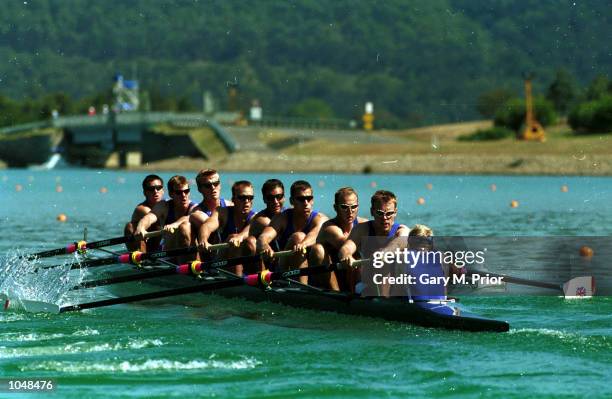 The British team in the mens eight during the Sydney 2000 Olympic Games at the Sydney International Regatta Centre, Sydney, Australia. Mandatory...