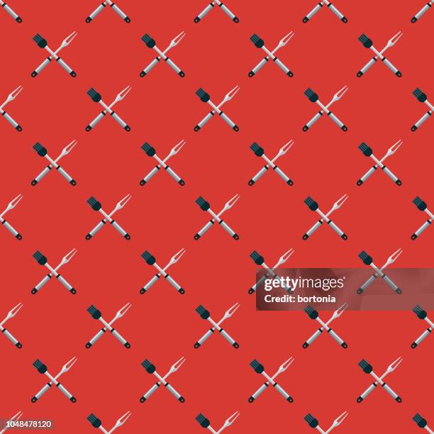 bbq kitchen tools seamless pattern - marinade stock illustrations
