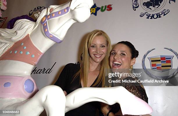 Lisa Kudrow and Julia Louis-Dreyfus during The 15th Carousel Of Hope Ball - VIP Reception at Beverly Hilton Hotel in Beverly Hills, California,...