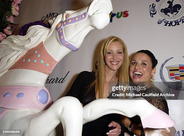 Lisa Kudrow and Julia Louis-Dreyfus during The 15th Carousel Of Hope Ball - VIP Reception at Beverly Hilton Hotel in Beverly Hills, California,...