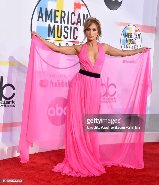 Jennifer Lopez attends the 2018 American Music Awards at Microsoft Theater on October 9, 2018 in Los Angeles, California.