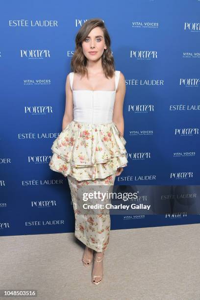 Alison Brie attends the PORTER Incredible Women Gala 2018 at Ebell of Los Angeles on October 9, 2018 in Los Angeles, California.