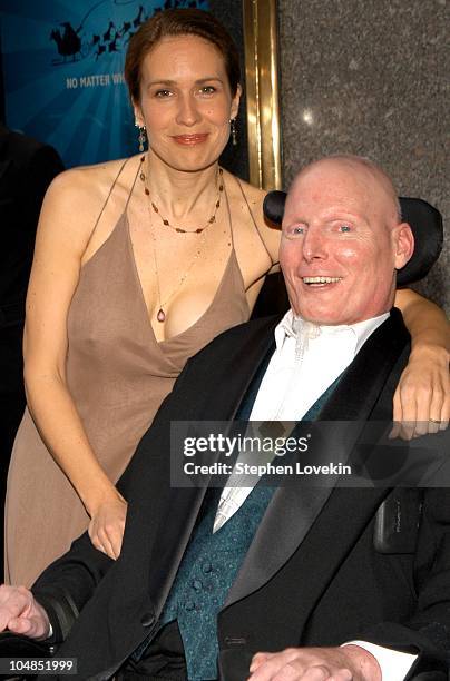 Christopher Reeve and Dana Reeve during 2003 Tony Awards - Arrivals at Radio City Music Hall in New York City, NY, United States.
