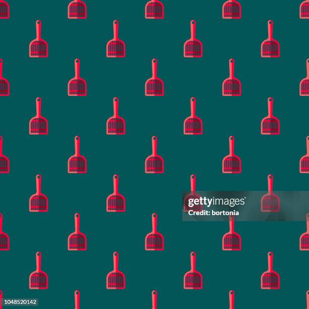 litter scoop pet supplies seamless pattern - litter box stock illustrations