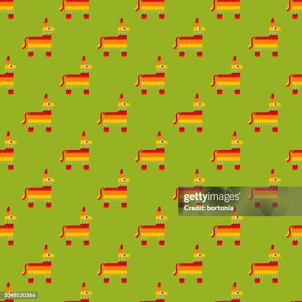 pinata cinco de mayo seamless pattern - pinata stock illustrations