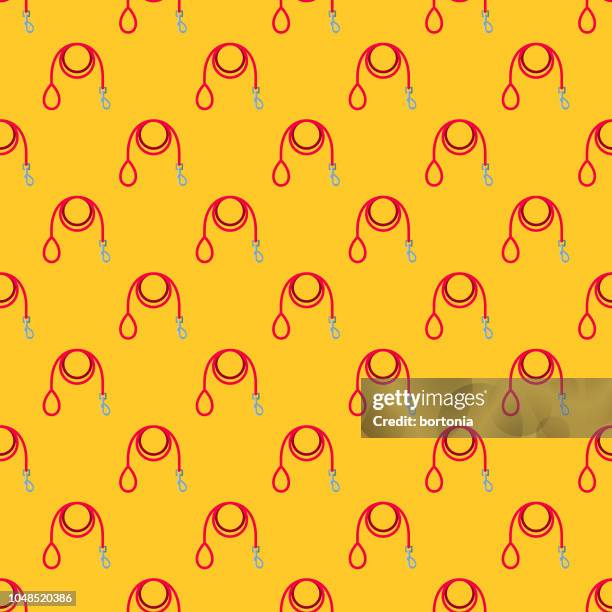 leash pet supplies seamless pattern - dog lead stock illustrations
