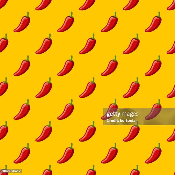 spicy pepper cinco de mayo seamless pattern - chilli stock illustrations