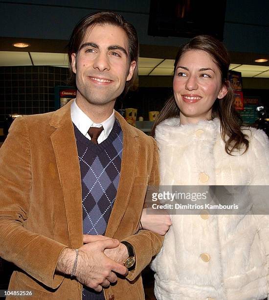 Jason Schwartzman and Sofia Coppola during "Spun" Premiere - New York at Clearview Chelsea West in New York City, New York, United States.