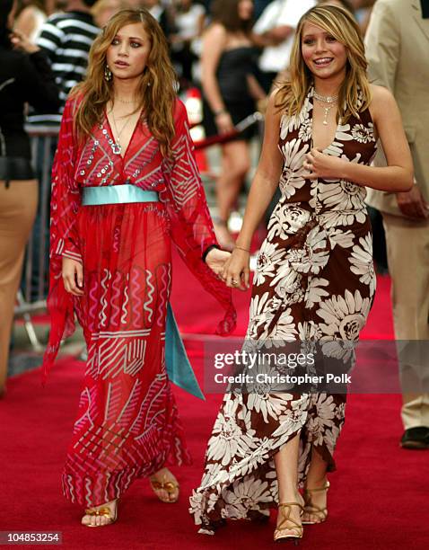 Mary-Kate Olsen & Ashley Olsen during Premiere of "Charlie's Angels: Full Throttle" at Grauman's Chinese Theatre in Hollywood, California, United...