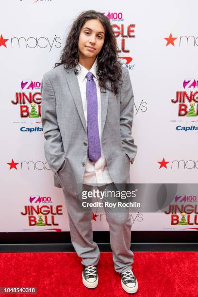 Alessia Cara attends the iHeartRadio's Z100 Jingle Ball 2018 Kick Off at Macy's Herald Square on October 9, 2018 in New York City.