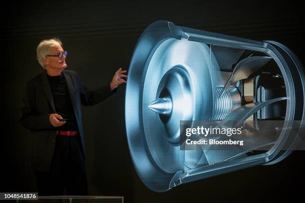 James Dyson, founder and chairman of Dyson Ltd., speaks during the launch of the Airwrap product during the company's beauty technology launch event...