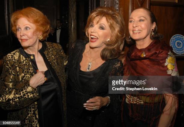 Arlene Dahl, Joan Collins, and Rita Gam during Official 2003 Academy of Motion Picture Arts and Sciences Oscar Night Party at Le Cirque 2000 at Le...