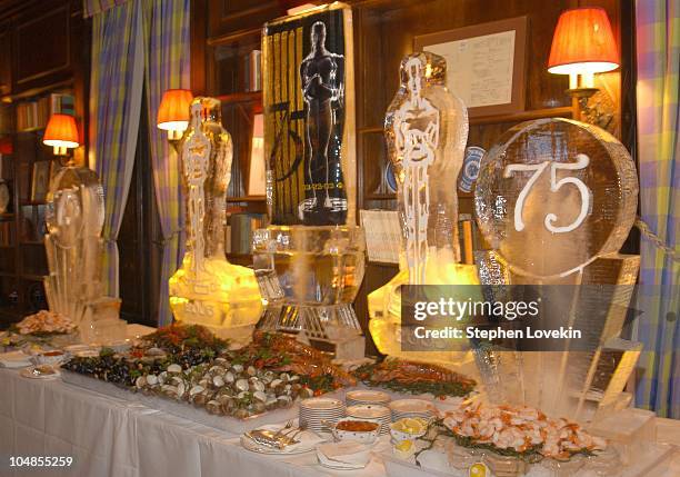 Ice Sculpture during Official 2003 Academy of Motion Picture Arts and Sciences Oscar Night Party at Le Cirque 2000 at Le Cirque 2000 in New York, NY,...