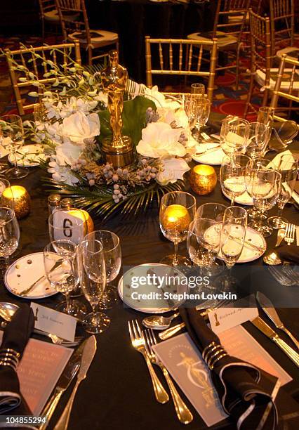 Oscar centerpiece during Official 2003 Academy of Motion Picture Arts and Sciences Oscar Night Party at Le Cirque 2000 at Le Cirque 2000 in New York,...