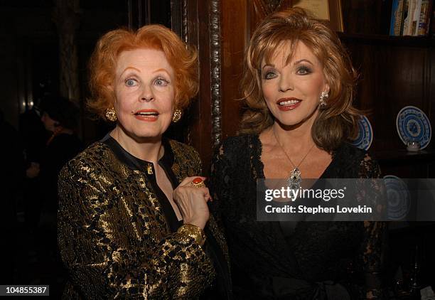 Arlene Dahl and Joan Collins during Official 2003 Academy of Motion Picture Arts and Sciences Oscar Night Party at Le Cirque 2000 at Le Cirque 2000...