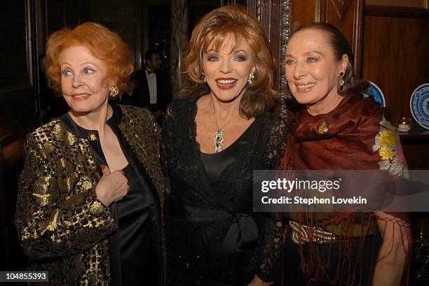 Arlene Dahl, Joan Collins, and Rita Gam during Official 2003 Academy of Motion Picture Arts and Sciences Oscar Night Party at Le Cirque 2000 at Le...