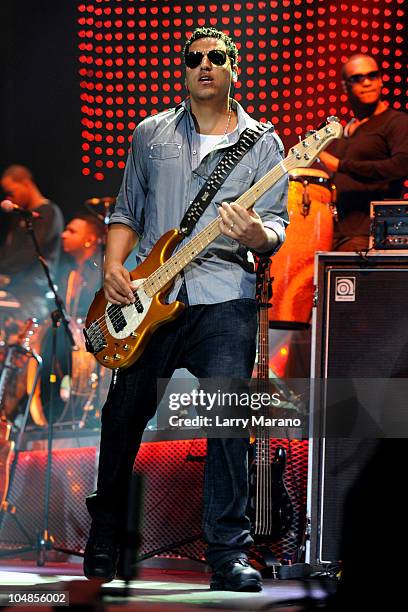 Max Santos of Aventura performs at Hard Rock Live! in the Seminole Hard Rock Hotel & Casino on July 6, 2010 in Hollywood, Florida.