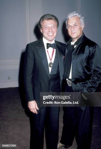 Tony Curtis and Steve Lawrence during Hebrew University Jewish Society Gala at Century Plaza Hotel in Los Angeles, California, United States.