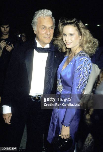 Tony Curtis & date during BBC TV 50 Year Anniversary at Ambassador Hotel in Los Angeles, California, United States.
