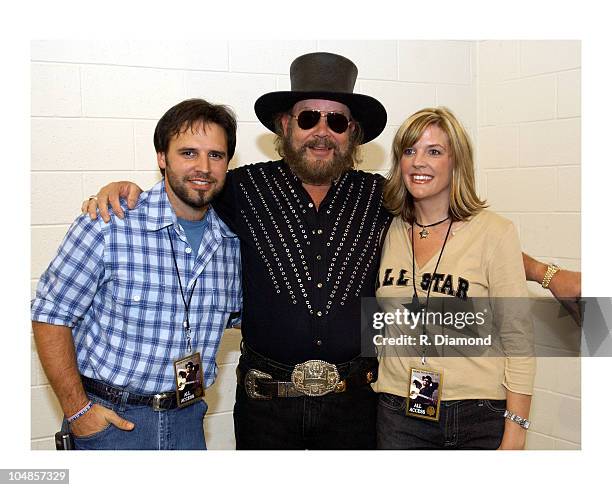 Mark Wills and his Wife with Hank Williams Jr. During Hank Williams Jr. At The Arena at Gwinnett Center - September 20,2003 at Arena at Gwinnett...