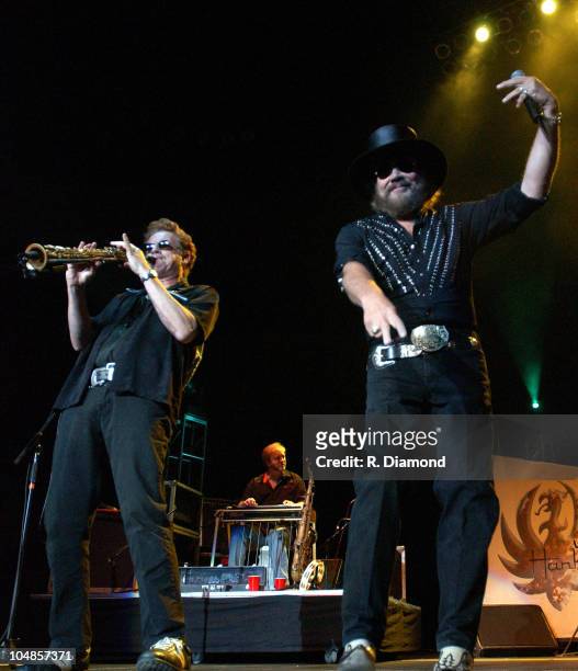 Jimmy Hall and Hank Williams Jr. During Hank Williams Jr. At The Arena at Gwinnett Center - September 20,2003 at Arena at Gwinnett Center in Duluth,...