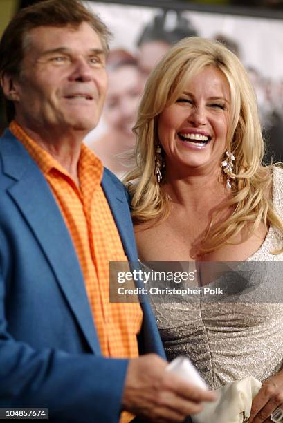 Fred Willard and Jennifer Coolidge during "American Wedding" World Premiere at Universal Studios Cinema in Universal City, California, United States.