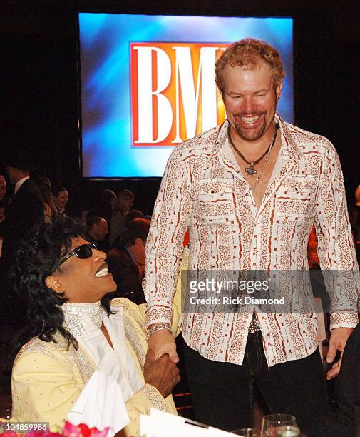 Little Richard and Toby Keith during 53rd Annual BMI Country Music Awards at BMI Nashville Offices in Nashville, Tennessee, United States.