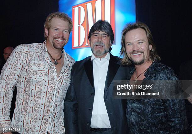 Toby Keith, Randy Owens and Travis Tritt during 53rd Annual BMI Country Music Awards at BMI Nashville Offices in Nashville, Tennessee, United States.