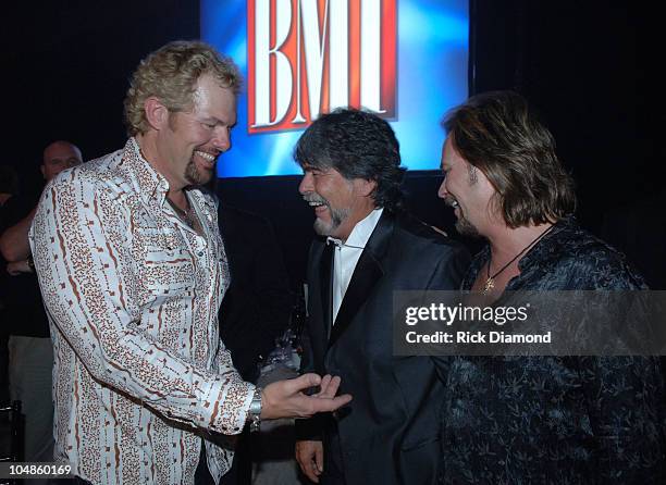 Toby Keith, Randy Owens and Travis Tritt during 53rd Annual BMI Country Music Awards at BMI Nashville Offices in Nashville, Tennessee, United States.