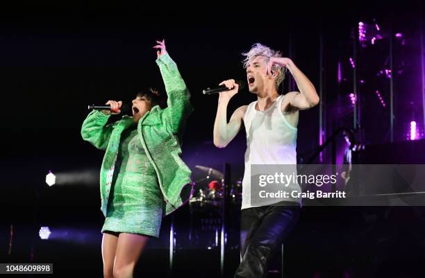 Troye Sivan and special guest Charli XCX in concert at Radio City Music Hall on October 9, 2018 in New York City.