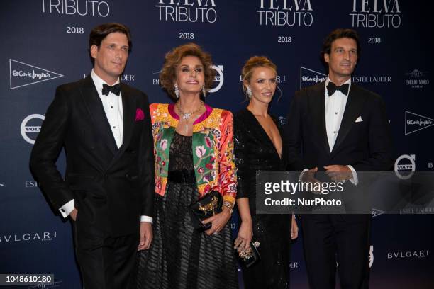 Luis Medina, Naty Abascal, Laura VecinoAnd Rafael Medina attends the Telva Tribute Gala 2018 at Real Academia de Bellas Artes de San Fernando in...