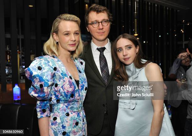 Actress Carey Mulligan, Actor/Writer Paul Dano and Actress/Writer Zoe Kazan attend The Wildlife Los Angeles Premiere on October 9, 2018 in Los...