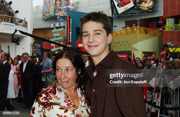 Shia LaBeouf and his mother, Shayna during World Premiere Of "The Battle Of Shaker Heights" - Arrivals at Universal Citywalk Theatres in Universal...