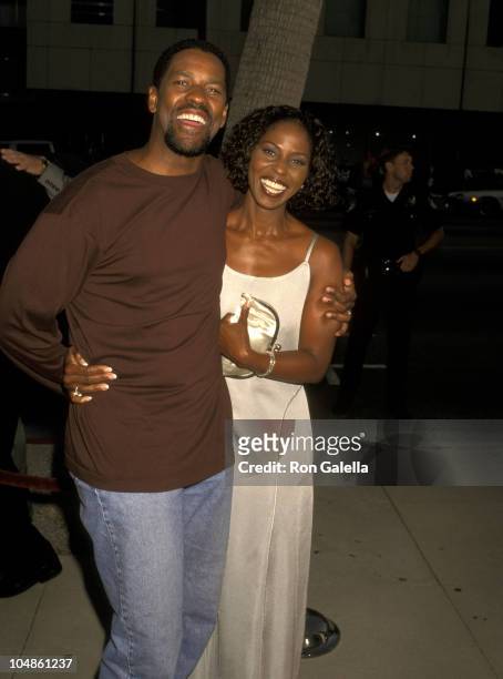 Denzel Washington and Pauletta Washington during "Courage Under Fire" Los Angeles Premiere at The Academy in Beverly Hills, California, United States.