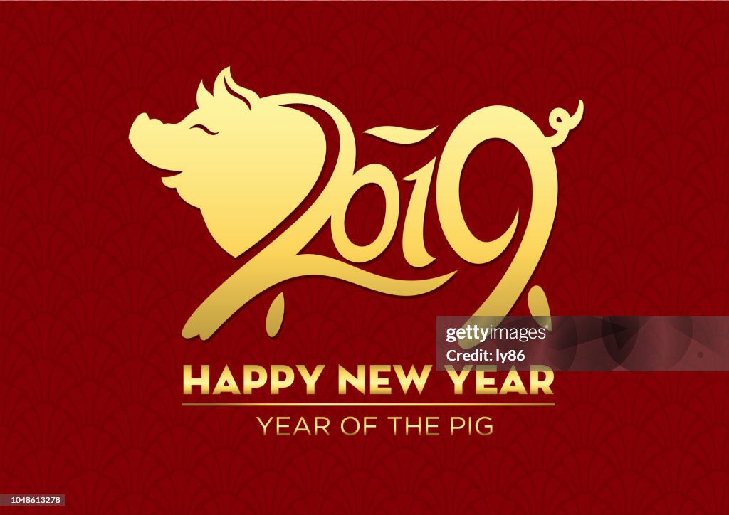 Papercut porco, ano do porco, 2019, feliz ano novo, ano novo chinês