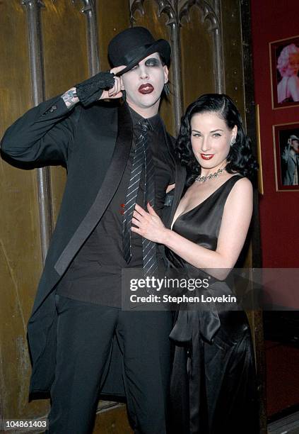 Marilyn Manson and Dita Von Teese during Burlesque Performance By Dita Von Teese For Her Boyfriend Marilyn Manson at Show in New York City, New York,...